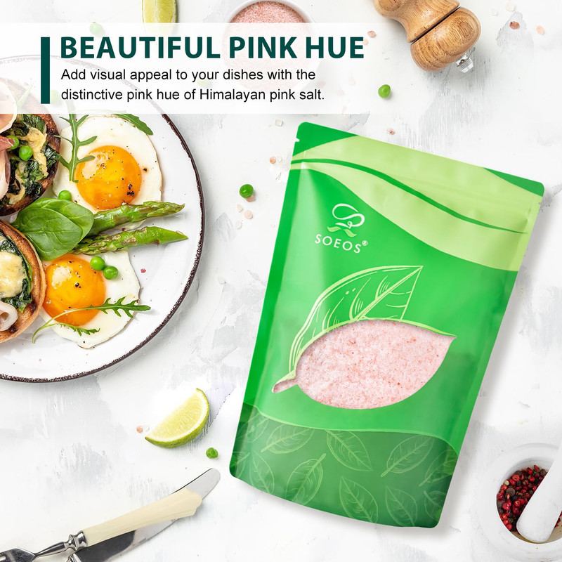 Soeos Himalayan Pink Salt,  5 lb Each, 2 Pack,Fine Grain