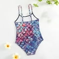 thumbnail image 4 of LYMAYTER Kids Girls One Piece Bikini Swimsuits for Toddler Multi-color Printed Bathing Suit Summer Beach halter Swimwear 4-8 Years, 4 of 9