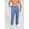 thumbnail image 3 of PINSPARK Mens Fleece Joggers Pants Heavyweight Sweatpants with Zipper Pockets Straight Leg Sweats Blue Jogging Pants Men, 3 of 6