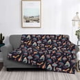 thumbnail image 2 of Yiaed Colorful Mushrooms in Doodle Style Print Blanket Throw Blanket Soft Cozy Flannel Blanket for Home Bed Sofa Couch Chair-50"x40", 2 of 6