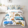 thumbnail image 2 of Homewish Excavator Crane Pattern 7-Piece Twin Bedding Sets,Construction Vehicles Bedding Comforter Set,Blue Yellow White Sheet Sets For Boys Kids,Luxury Bedroom Decor, 2 of 8