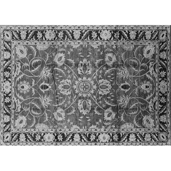 Ahgly Company Indoor Rectangle Oriental Gray Industrial Area Rugs, 5' x 8'