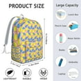thumbnail image 2 of Yellow Citrus Fruit Print School Backpack, Cute Lemon Pattern Daypack with Fresh Summer and Retro Floral Style, 2 of 5