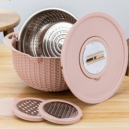 

Stainless Filter Basin Household Rotatable Double Layer Vegetable Drain Basket Stainless Inner Liner Grater