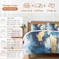 thumbnail image 6 of Abstract Graffiti Art Duvet Cover Set Queen Size, Gold Blue Blend Design 4 Piece Soft Microfiber Bedding Set with 1 Duvet Cover, 1 Flat Sheet, 2 Pillowcases, 6 of 9