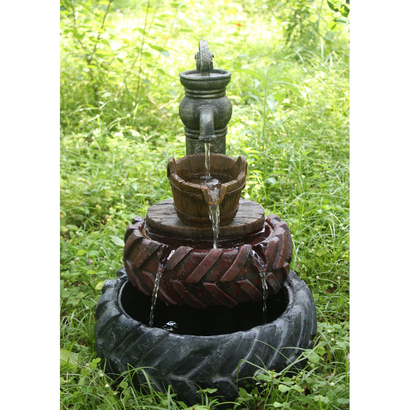 FOUNTAINTRACTOR TIRES WITH PUMP & BUCKET