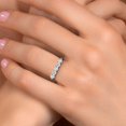thumbnail image 4 of Gem Stone King 925 Silver and 10K Yellow Gold Sky Blue Aquamarine and White Topaz Wedding-Bands Ring for Women | 0.94 Cttw | Round 3.5MM | Gemstone March Birthstone | Size 6, 4 of 6