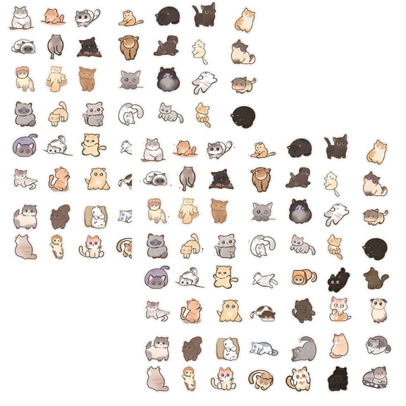 CCOCC 60PCS Cute Cat Stickers Kawaii Sticker For Water Bottle Laptop Phone Skateboard KidsTeens Girls Gift Stickers For Kids