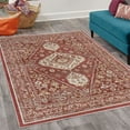 thumbnail image 2 of Vintage Decorative Rug, Nostalgic Oriental Look Floral Baroque Details and Ornaments Bohemian Art, Quality Carpet for Bedroom Dorm and Living Room, 6 Sizes, Rust and Mustard, by Ambesonne, 2 of 4