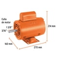 thumbnail image 2 of Motor eléctrico monofásico de 1/4 HP, baja velocidad, Truper TRUPER MOE-1/4B, 2 of 3
