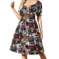 thumbnail image 2 of ¡Gusano en una cuerda, nena! Vestido de manga corta, vestido de noche para mujer, vestido de verano para diario., 2 of 7