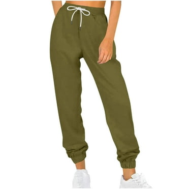 Inleife Joggings Pant for Women Hgigh Waist Women's Drawstring Lace-Up Casual Solid Color Sports Casual Pants