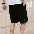 thumbnail image 3 of URSOFINE Men's Casual Cargo Shorts Classic Stretch Waist Drawstring Outdoor Work Shorts with 4 Pockets, 3 of 5