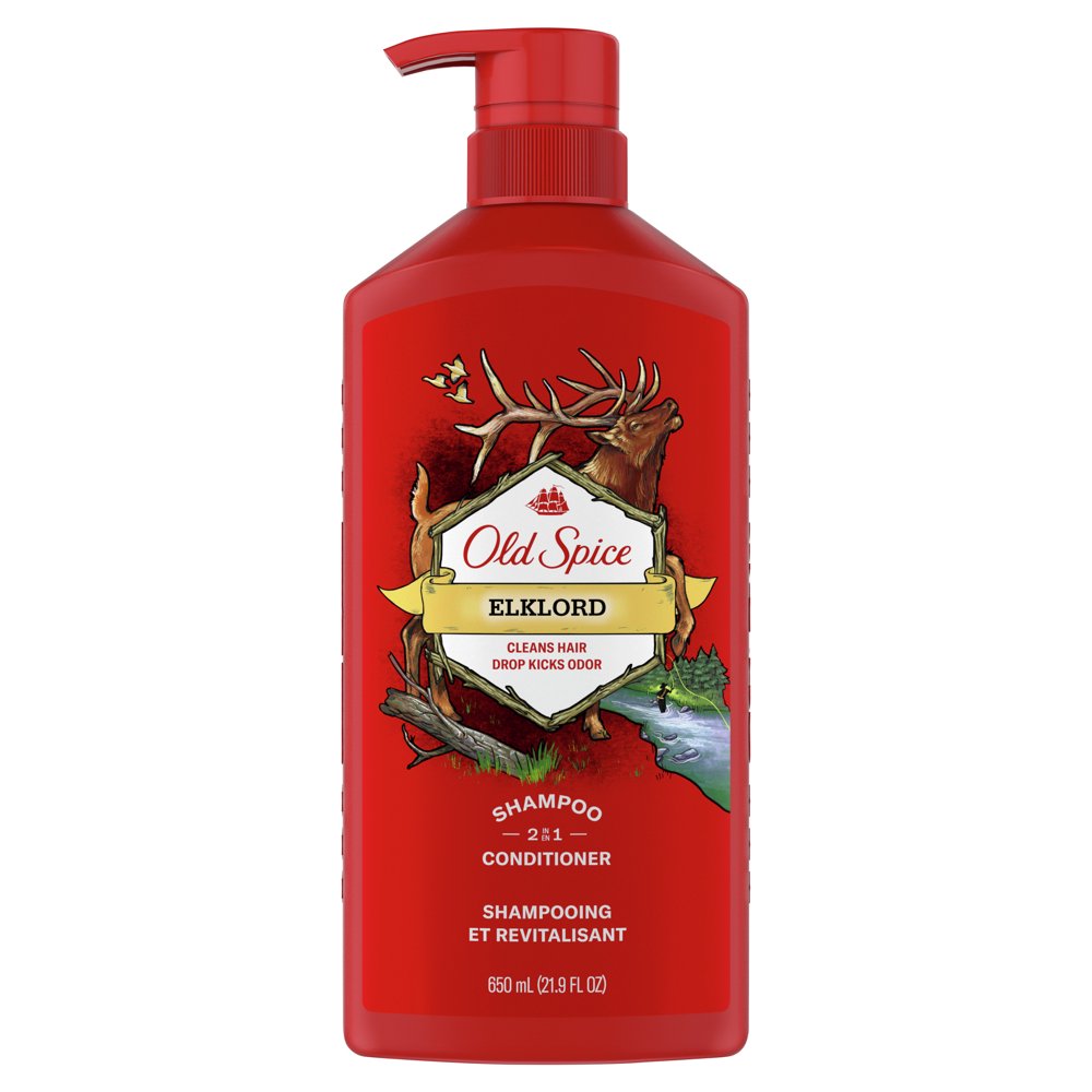 Old Spice Mens 2 in 1 Shampoo and Conditioner, Elklord, 22 fl oz