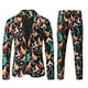 thumbnail image 3 of Traje de negocios informal navideño para hombre, 2 piezas, chaqueta de un botón, pantalones, feo y divertido conjunto con estampado de muñeco de nieve y alce navideño para hombre, 3 of 5
