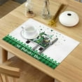thumbnail image 4 of St Paddy''s Leprechaun Placemats Set of 6 Cotton Linen Place Mats Green Clover Dinner Mat Easy Clean Resistant Holiday Table Decor Machine Washable, 4 of 6