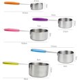 thumbnail image 1 of CARBONLIKE Juego de 5 tazas medidoras con asas de silicona, cuchara medidora de acero inoxidable LingWen 8390606081193, 1 of 1