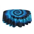 thumbnail image 5 of Blue Tie Dye Mandala Pattern Round Tablecloth 60"x60",Wrinkle Wipeable Table Cloth for Kitchen Dining Room Picnic Patio Party, 5 of 6