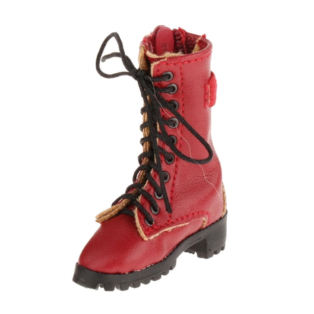 Botas De Cuero Con Cremallera A Escala 1/6 Hechas A Mano Para Figura De 12 "modelo De Cuerpo Rojo Vino De Moda Sunnimix botas de figuras de acción