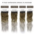 thumbnail image 2 of Extensiones de cabello sintético ondulado grueso Sincero 4 piezas con clip color castaño ceniza A rubio platino, 2 of 5