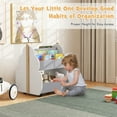 thumbnail image 6 of Costway Kids Wooden Bookshelf with Wheels 2-Tier Toy Storage Shelf Double-sided Bookcase Grey, 6 of 10