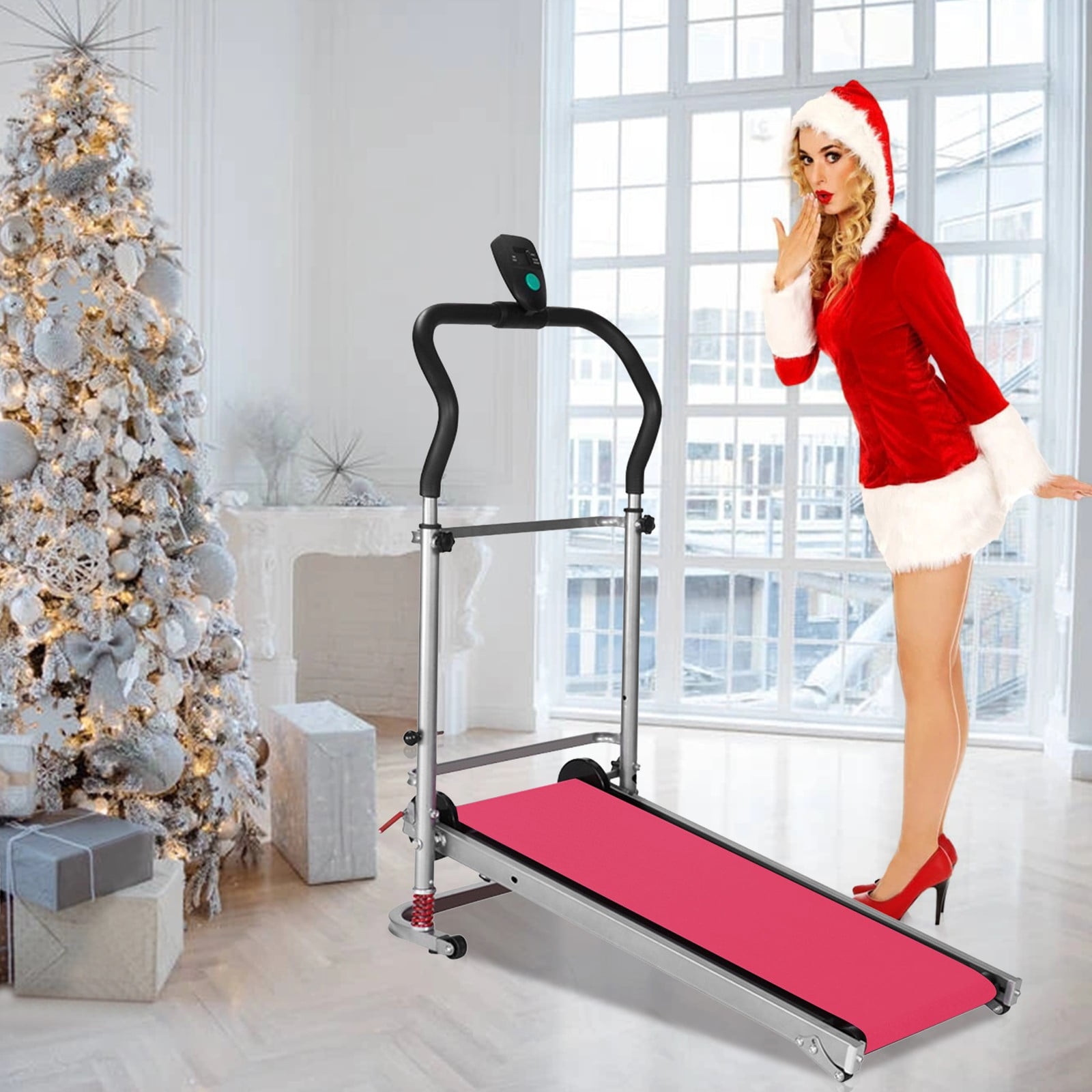 Folding Manual Treadmill Working Machine Fitness Exercise Incline Home Gym Xmas 