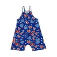 thumbnail image 5 of Edvintorg 4Th Of July Cute Jumpsuit for Girls Fashion Printed Sleeveless Thin Strap Overalls with Pockets Summer Holiday Casual Jumpsuit Shorts 5-14 Years, 5 of 5