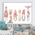 thumbnail image 1 of Designart Cute Christmas Animals Polar Bear Traditional Floating Frame Wall Art, 1 of 4