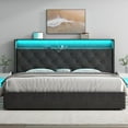 thumbnail image 3 of Loomie 46.85" Hydraulic Storage & LED Light Standard Bed Frame, King, 3 of 4