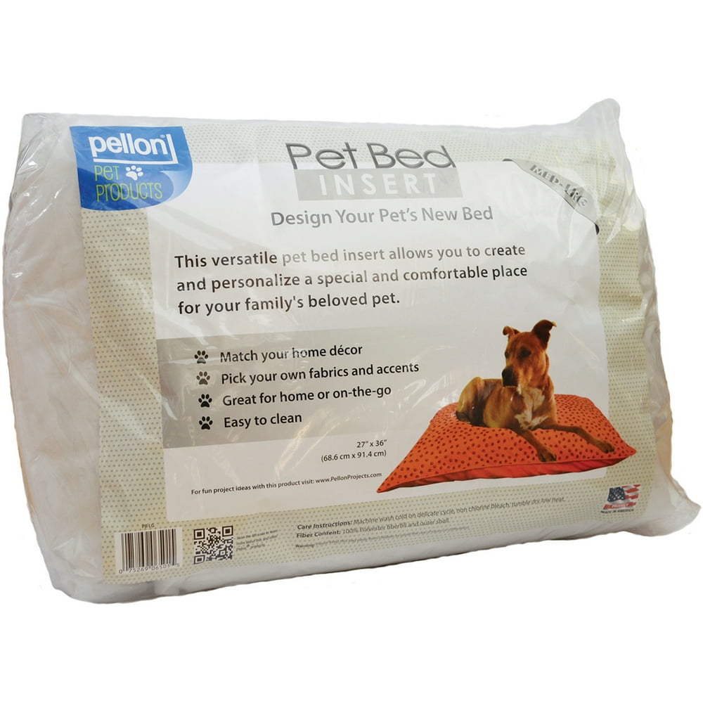 Pellon Pet Bed Insert Pillow. White. Size 27" x 36" for Medium to Large Pets.