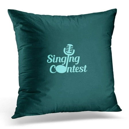 ARHOME Music Singing Contest Design Best Advertisement Publication Concert Awards Ceremony Dark Green Radio Pillow Cover 16x16 Inches Throw Pillow Case Cushion
