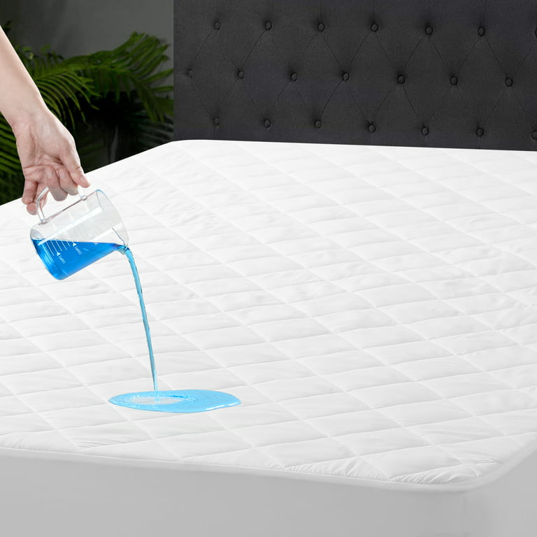 Ruili Cal King Size Quilted Fitted Mattress Pad, Waterproof Breathable Soft Mattress Protector, Deep Pocket Fitted Style Bed Cover, VI