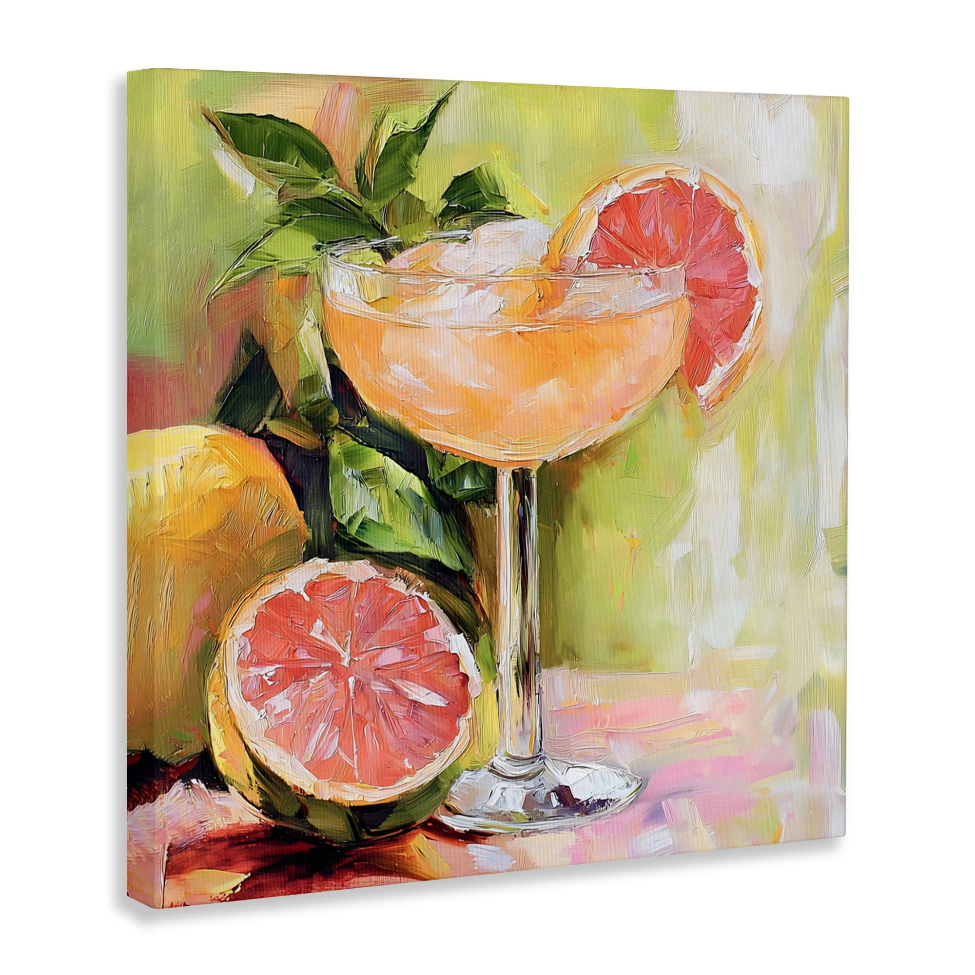Stupell Industries Grapefruit Summer Cocktail Canvas Wall Art, design by Riley B