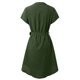 thumbnail image 5 of Vestido informal de manga corta para mujer, con cuello en V y corte holgado, tejido de poliéster, versátil para el día a día, primavera/otoño/invierno, disponible en tallas grandes, 5 of 5