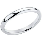 Sterling Silver 3.5mm Polished Plain SL Band, Available in 8 Sizes