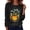 #168-Multicolor, variant on Craaazy Halloween Casual Tops for Women Loose Multicolor Crew Neck Long Sleeve Ghost Pumpkin Haunted House Halloween Printed Top Outdoor Shopping Blouse