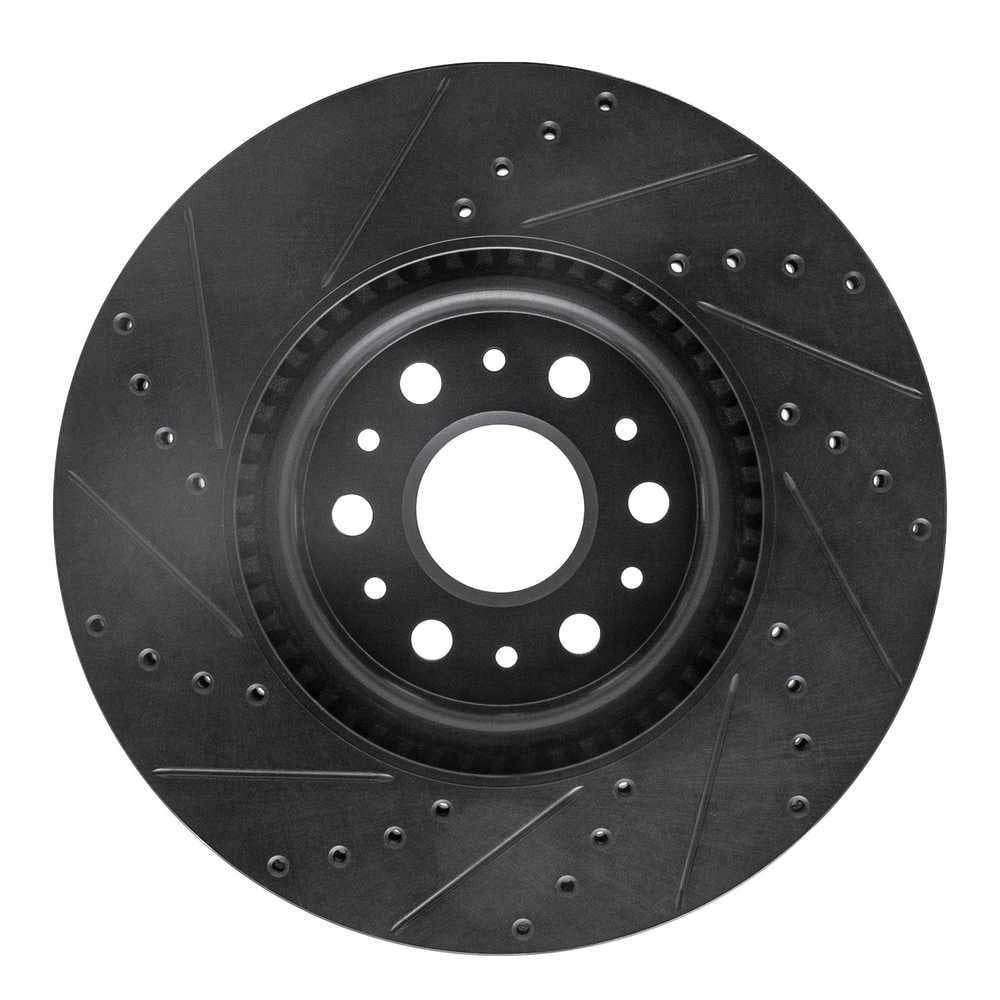 Dynamic Friction Company 633-46047R DFC Brake Rotor - Drilled And Slotted - Black