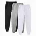 thumbnail image 2 of TOWED22 Men's Jogger Sweatpants Workout Lounge Casual Jogger Fleece Sweat Pants with Pockets(White,L), 2 of 4