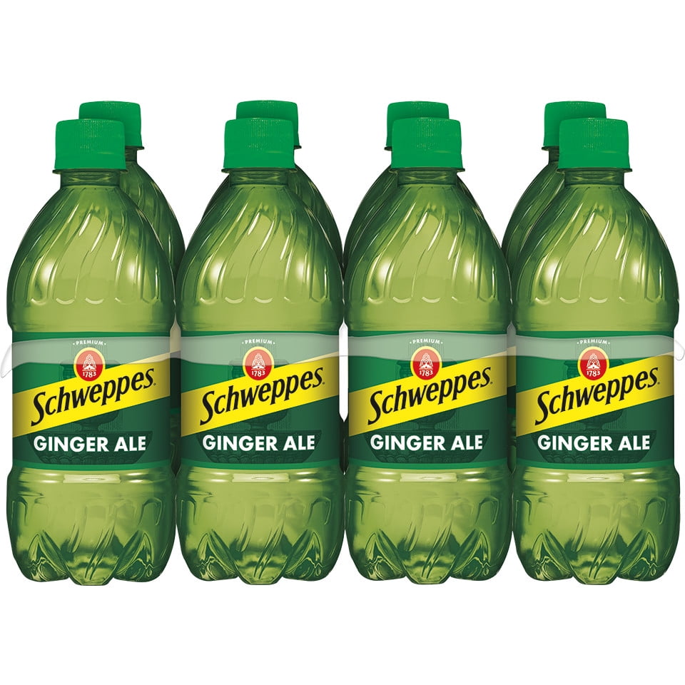 Schweppes Ginger Ale Soda, 12 fl oz bottles, 8 pack