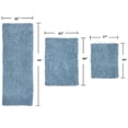 thumbnail image 2 of Home Weavers Fantasia Bath Rug 100% Cotton Non-Slip Bathroom Rug Set Machine Washable Bathroom Rug-17"x24", Bath Rug- 21"x34", Runner- 21"x54", Blue Color 3 Piece Bath Rug set, 2 of 6