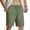 Army Green, variant on Mens 5 Inch Linen Shorts - Casual Elastic Waist Drawstring Summer Beach Shorts with Pocket White,3XL