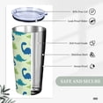 thumbnail image 6 of Kll Cute Dinosaur Blue Green Stainless Stainless Steel Vacuum Insulated Coffee Cup 20 Oz Lids And Straws,1 Metal Straws,1 Cleaning Brush, 6 of 9