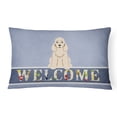 thumbnail image 1 of Carolines Treasures BB5675PW1216 Cocker Spaniel Buff Welcome Canvas Fabric Decorative Pillow, 1 of 3