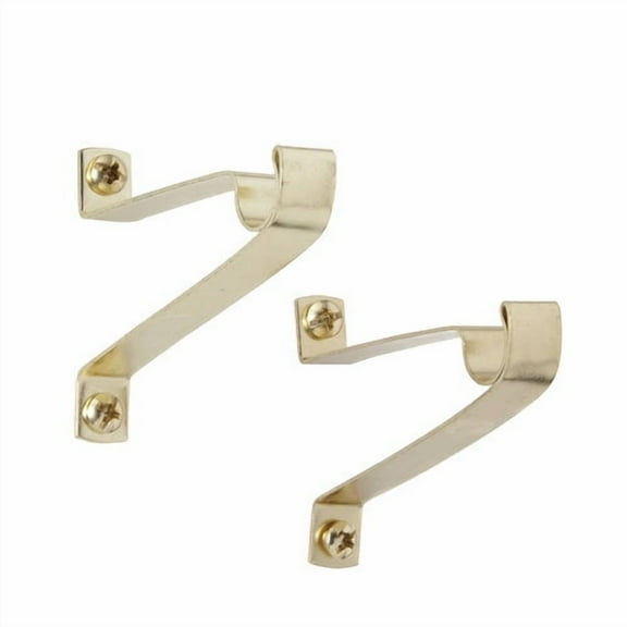 Kenney 2" Brass Café Curtain Rod Bracket, 2 Count