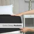 thumbnail image 3 of CGK Linens Extra Deep Pocket Single Fitted Sheet Only - King Size Wrinkle-Resistant & Comfy Bottom Sheet, Fits 18"-24" Mattresses, Black, 3 of 7