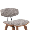 thumbnail image 5 of Fox Modern Swivel Bar Height Stool with Speckled Brown Upholstered Seat and Walnut Wood Frame, 5 of 5