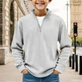 thumbnail image 2 of qolati Boys Long Sleeve Shirts Kids Quarter Zip Sweatshirt Corduroy Casual Pullover Shirt Outdoor Spring Clothes for Teen Boy, 2 of 6