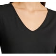 thumbnail image 2 of XUNKUSGA Tops for Women Fashion Deep V Neck Blouses for Women Classic Soild Color Basic T Shirt Summer Comfortable Casual Loose Going Out Tops S-2XL Black, 2 of 7