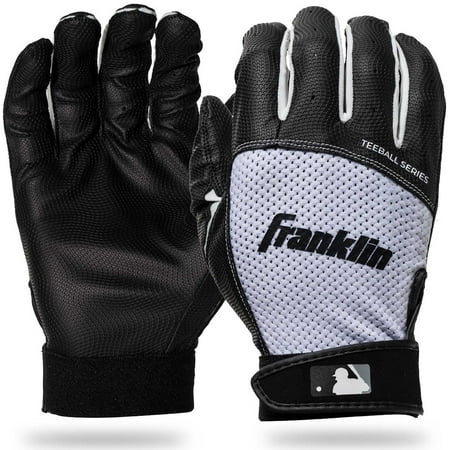 UPC: 0025725505296 | Franklin Sports Teeball Flex Series Batting Gloves – Black/White – Youth Large
