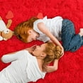 thumbnail image 4 of Softlife Stylish Soft Shaggy Velvet Carpet for Living Room/Bedroom, Fluffy Rugs, 5' x 8' , Red, 4 of 7